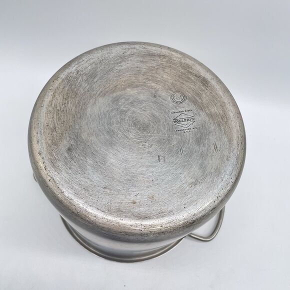 Vintage Vollrath Stainless Steel Stock Pot 8 Qt 9”x9” w/ Lid NSF USA - Picture 6 of 11